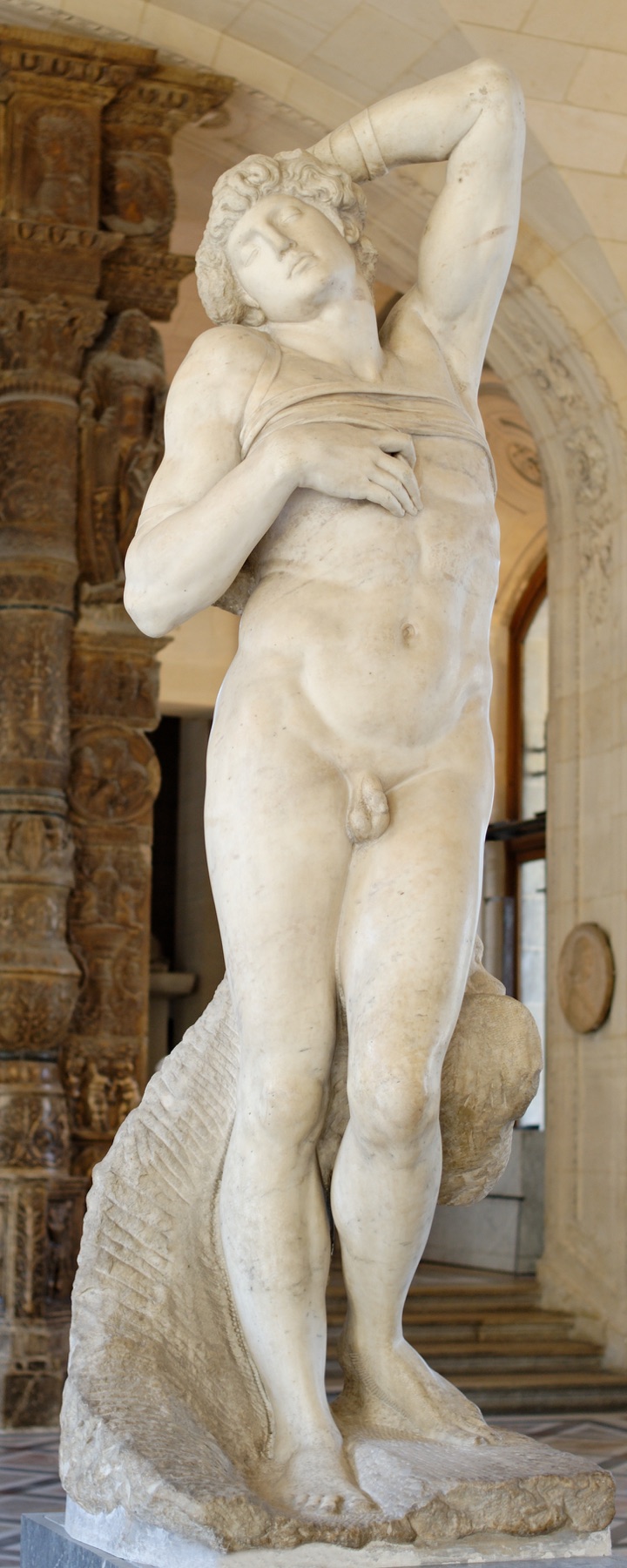 Annotated details from the Dying Slave by Michelangelo
